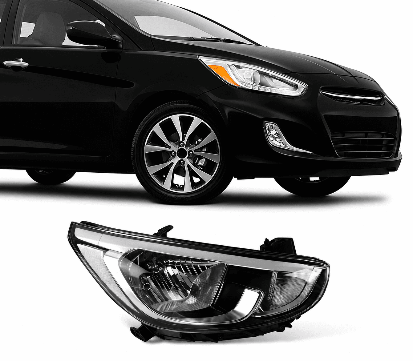 Optique avant droite voiture Hyundai Accent 4 (2012-2017) - 92102-1R040